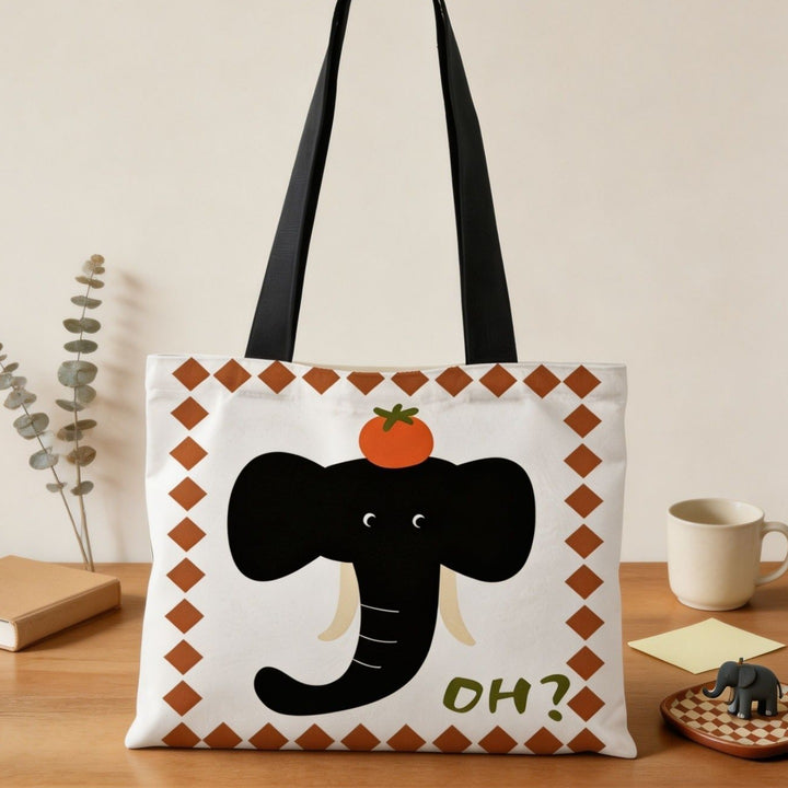 Floral Patterned Canvas Tote Bag