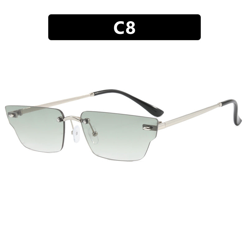 Women's geometric sunglasses with delicate frame and transparent lenses Stornfield