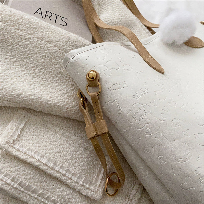 Stylish Embossed Shoulder Tote Bag