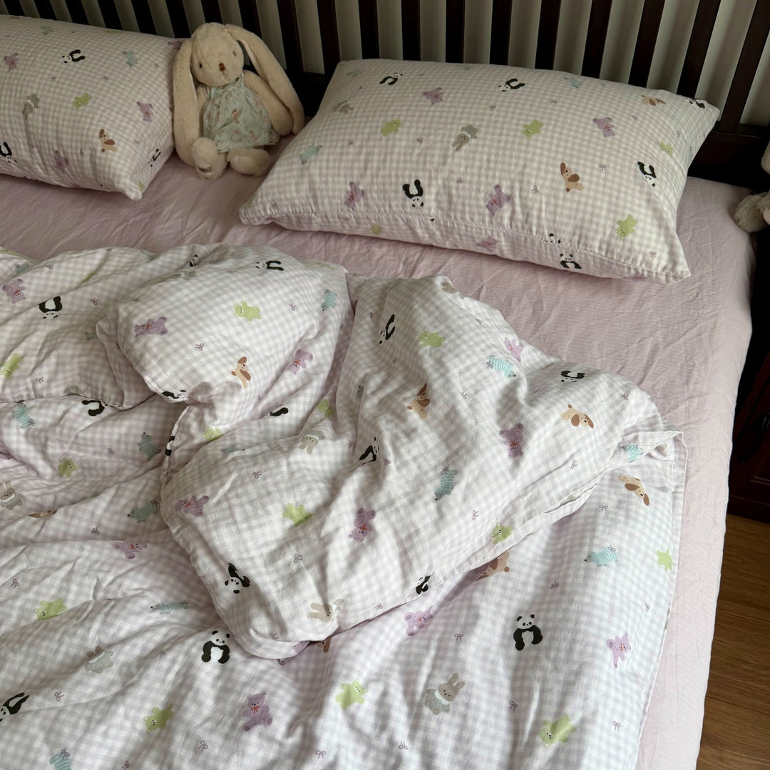 Floral Cotton Reversible Duvet and Sheet Nursery Bedding Set