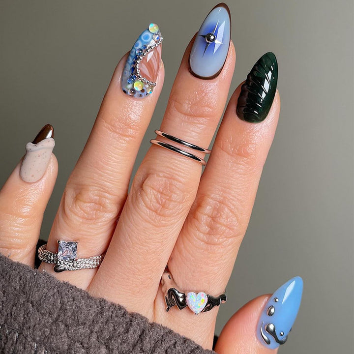 Artistic Press-On Nails with Creative Designs Stornfield