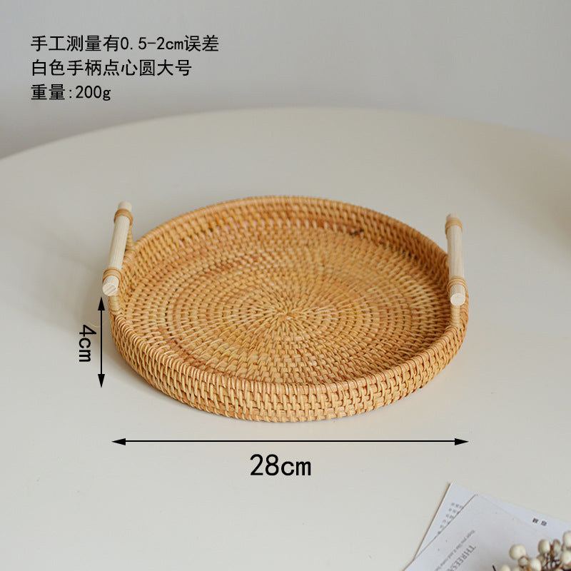 Ladies' round serving platter made from handcrafted natural material Stornfield