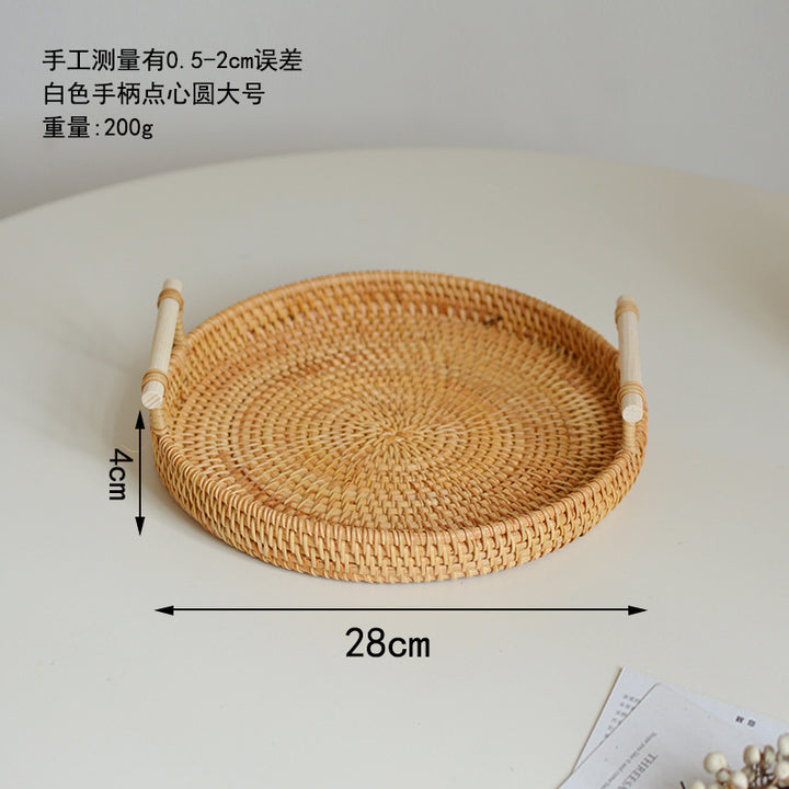Ladies' round serving platter made from handcrafted natural material Stornfield