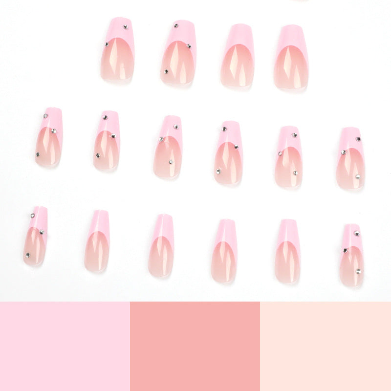 Elegant artificial nails with glitter and ombre effect Stornfield