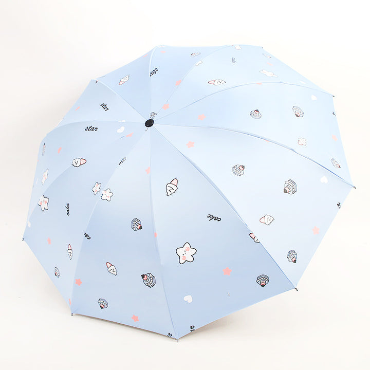 Women's Folding Umbrella with Playful Dessert Motif Stornfield