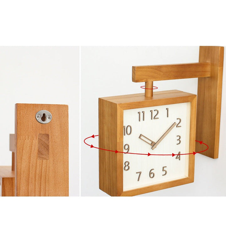 Stornfield | Two-Sided Corner Wall Wooden Analog Clock