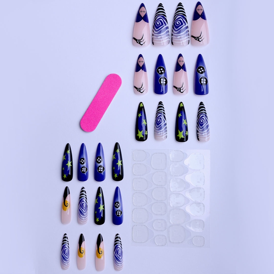 Artificial nails with creative galaxy designs Stornfield
