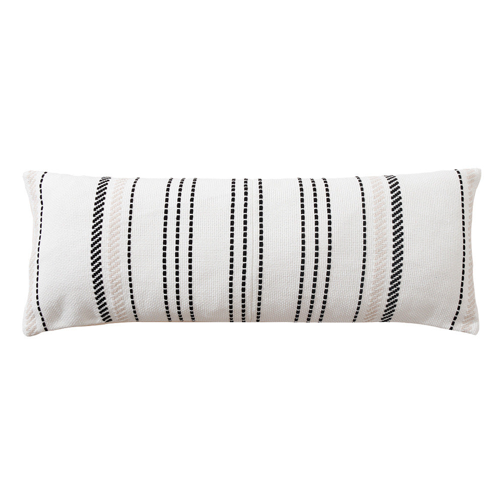 Long woven cushion cover in Boho stripe look with cotton texture Stornfield