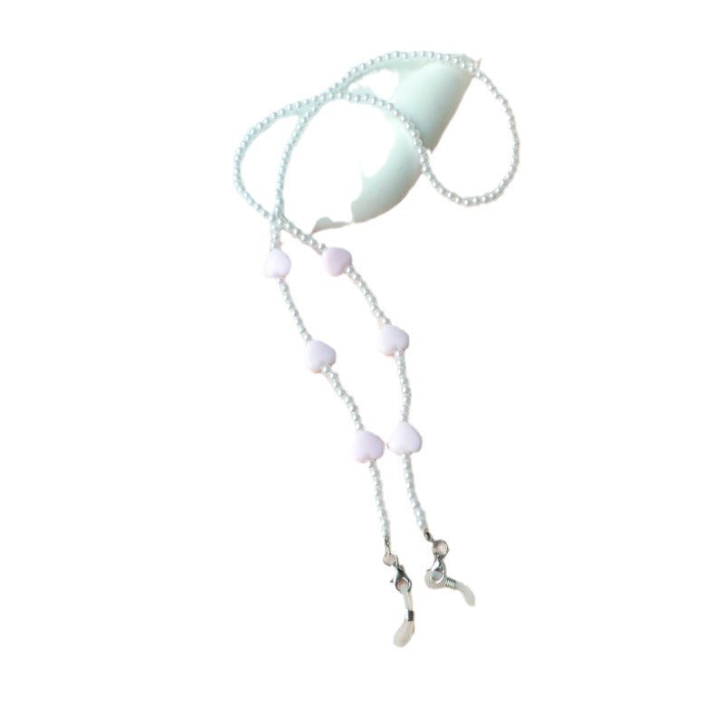 Fashionable pearl necklace with heart pendants Stornfield