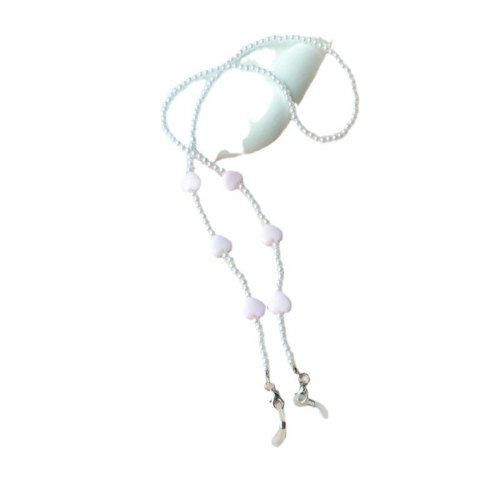 Fashionable pearl necklace with heart pendants Stornfield