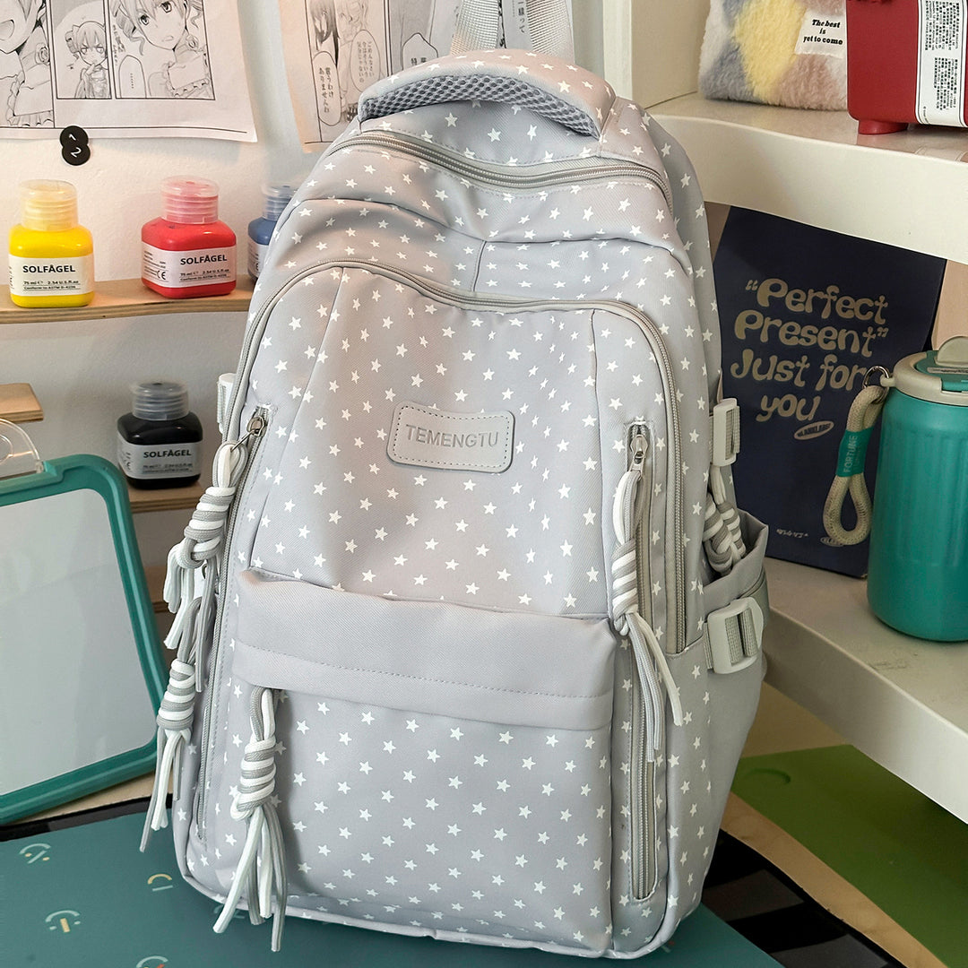Star-Patterned Multi-Pocket Backpack Stornfield