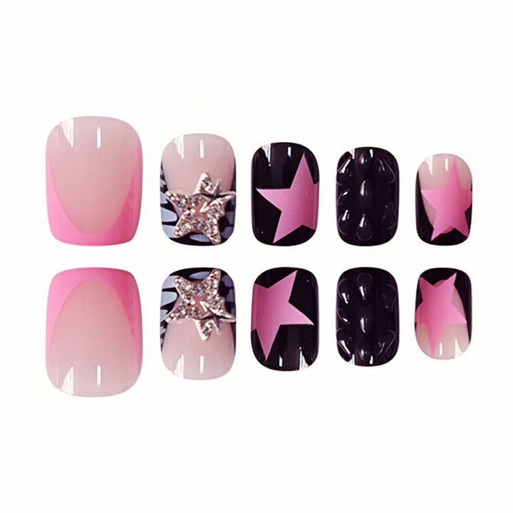 Artistic Star-Embellished Nail Art Extensions Stornfield