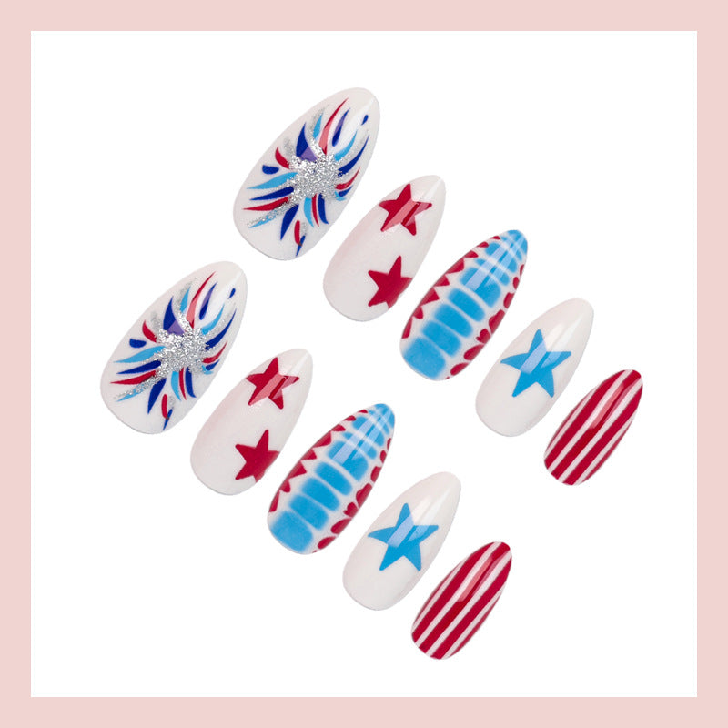 Nail set with creative star pattern and glamorous design Stornfield