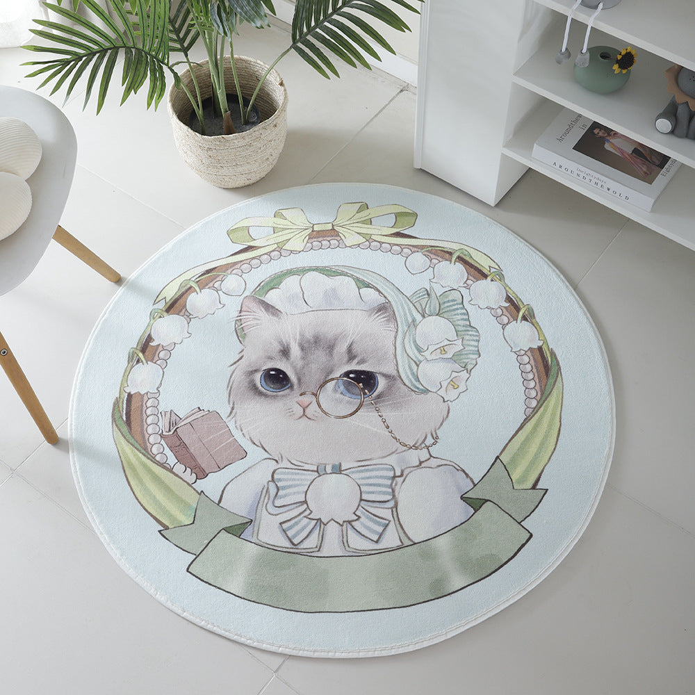 Cat-Themed Round Area Rug Stornfield