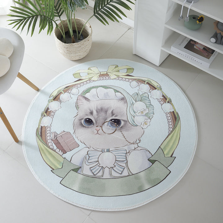 Cat-Themed Round Area Rug Stornfield