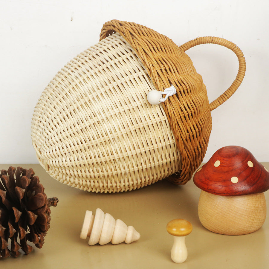 Whimsical Mushroom-Shaped Woven Storage Basket Stornfield