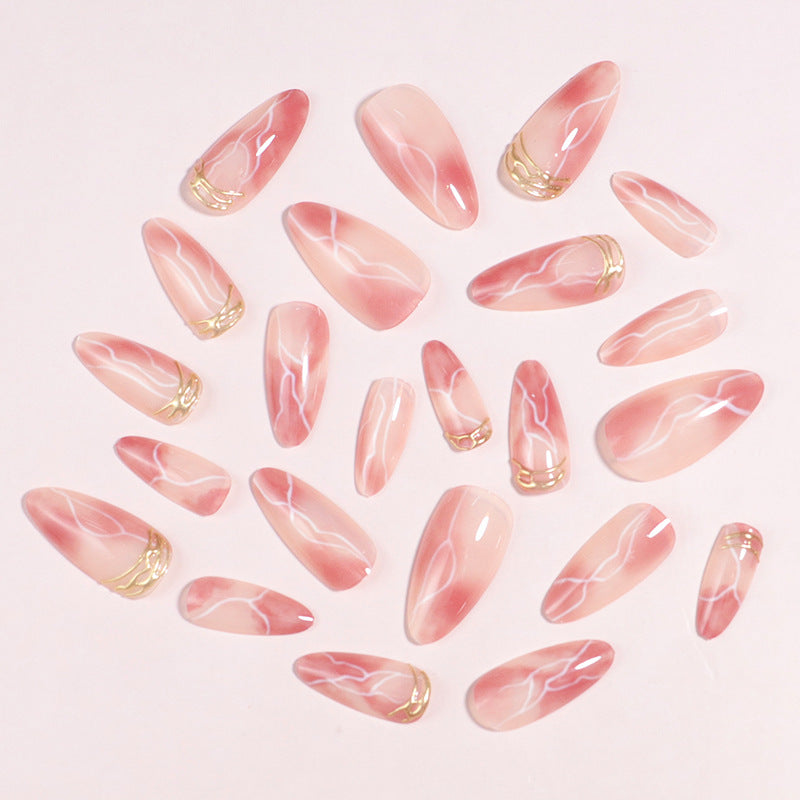 Premium Marble Effect Press-On Nail Set Stornfield