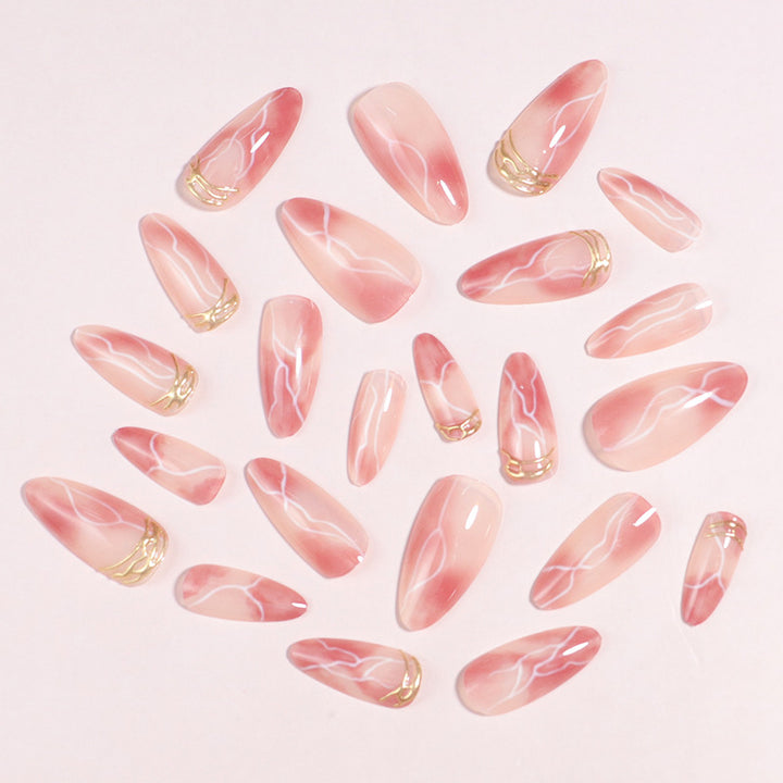 Premium Marble Effect Press-On Nail Set Stornfield