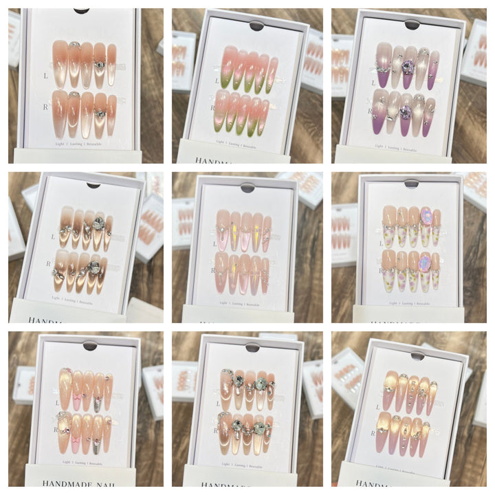 Luxurious Decorative Press-On Nail Tips