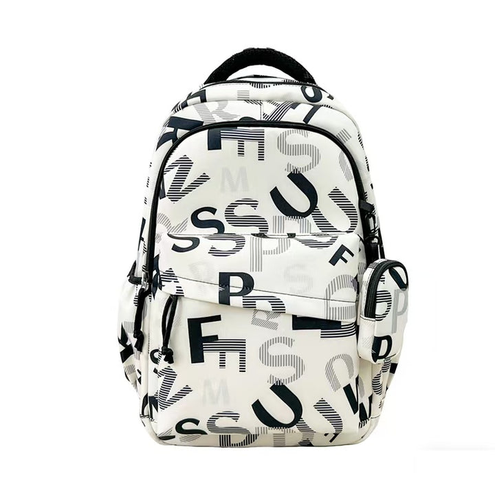 Stylish backpack with modern lettering pattern Stornfield