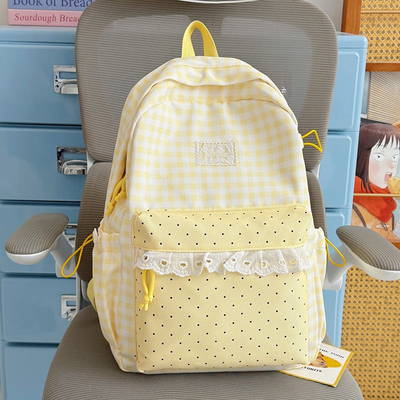 Cute Checkered Pattern Backpack Stornfield
