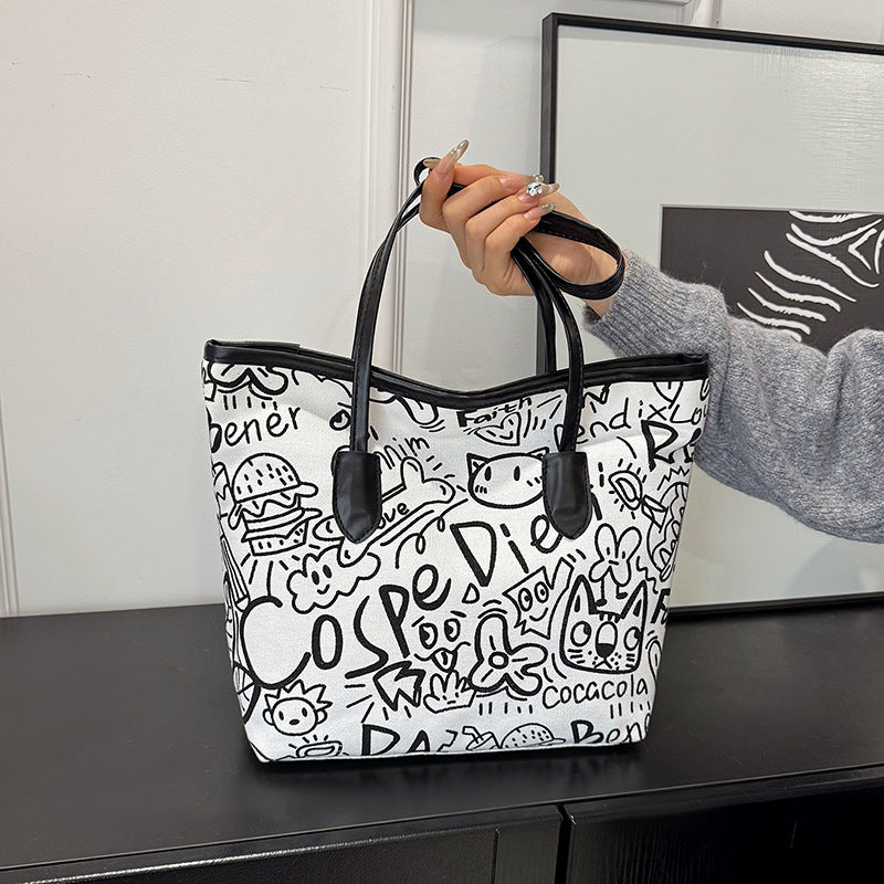 WoArtistic Graphic Print Shoulder Tote Bag Stornfield