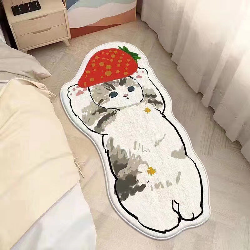 Cartoon Cat-Themed Area Rug