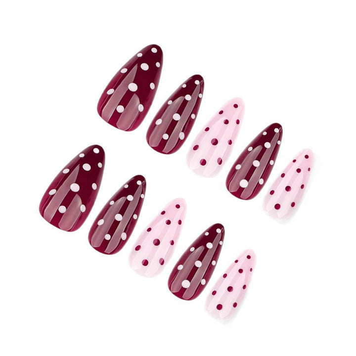 Artificial nail set with elegant dots and trendy design Stornfield