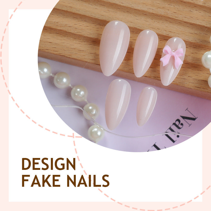 Acrylic nail set with cute bow design Stornfield