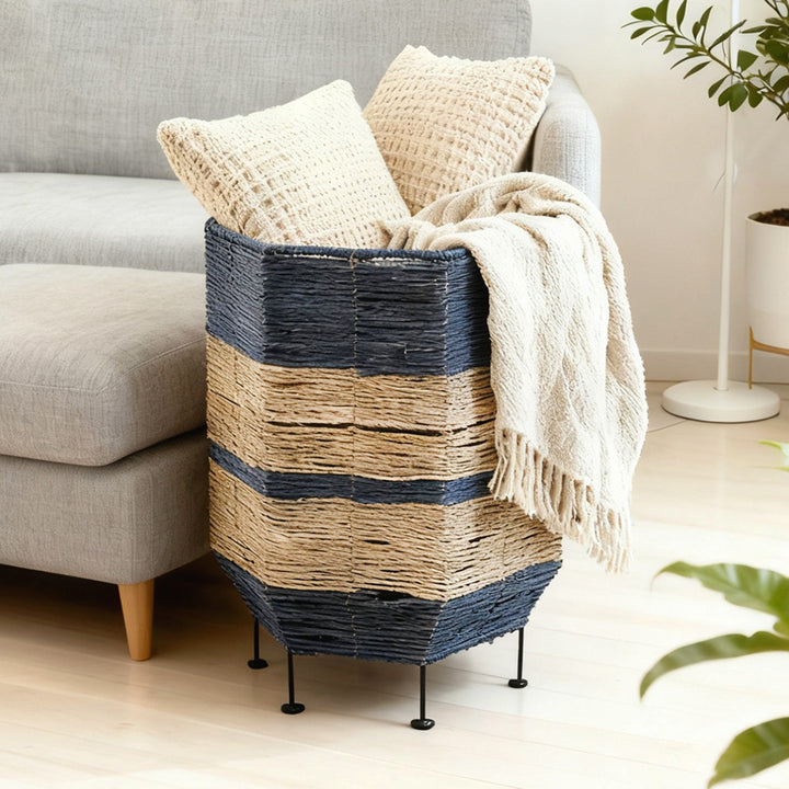 Decorative laundry basket with metal legs Stornfield