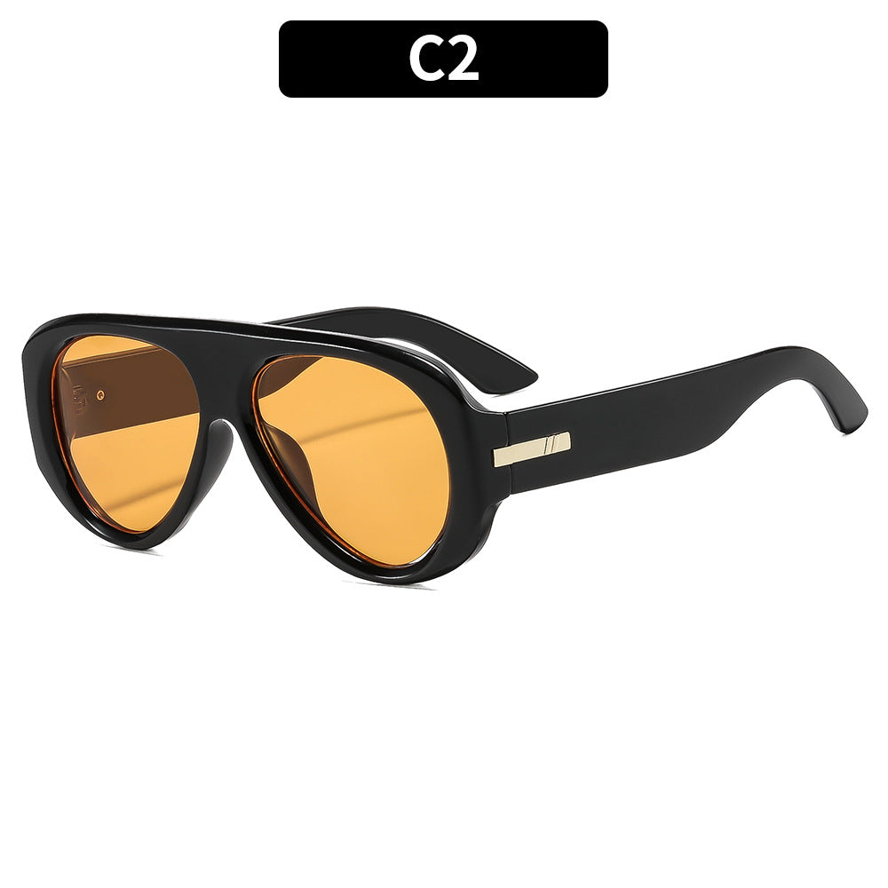 Oversized Retro-Inspired Shield Sunglasses