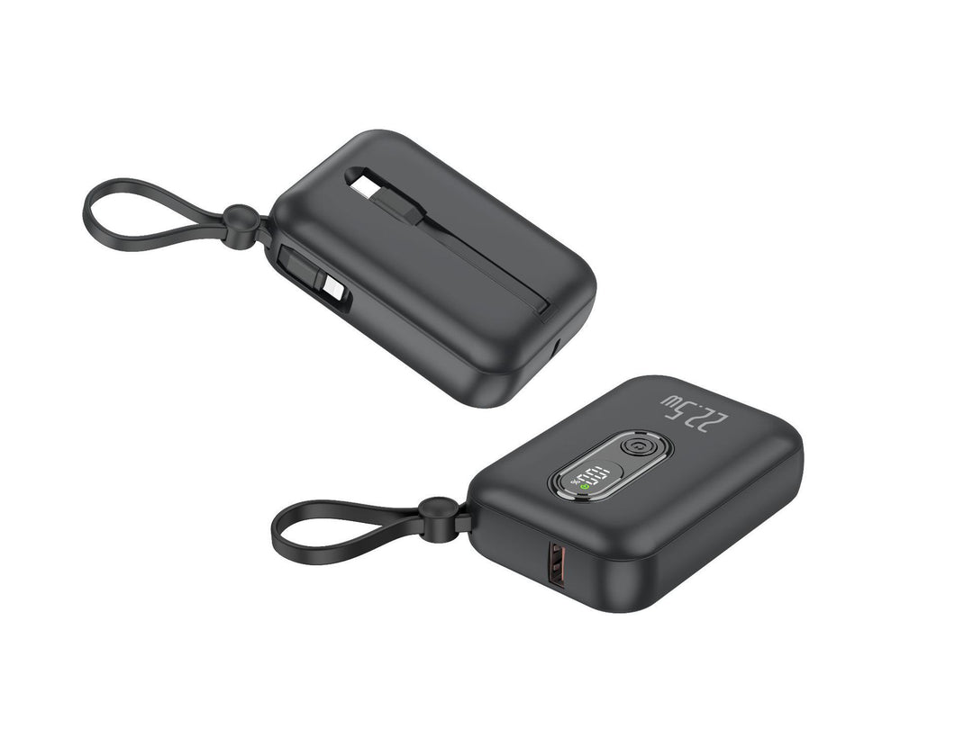 Portable power bank with integrated USB-C port and digital charge status display Stornfield