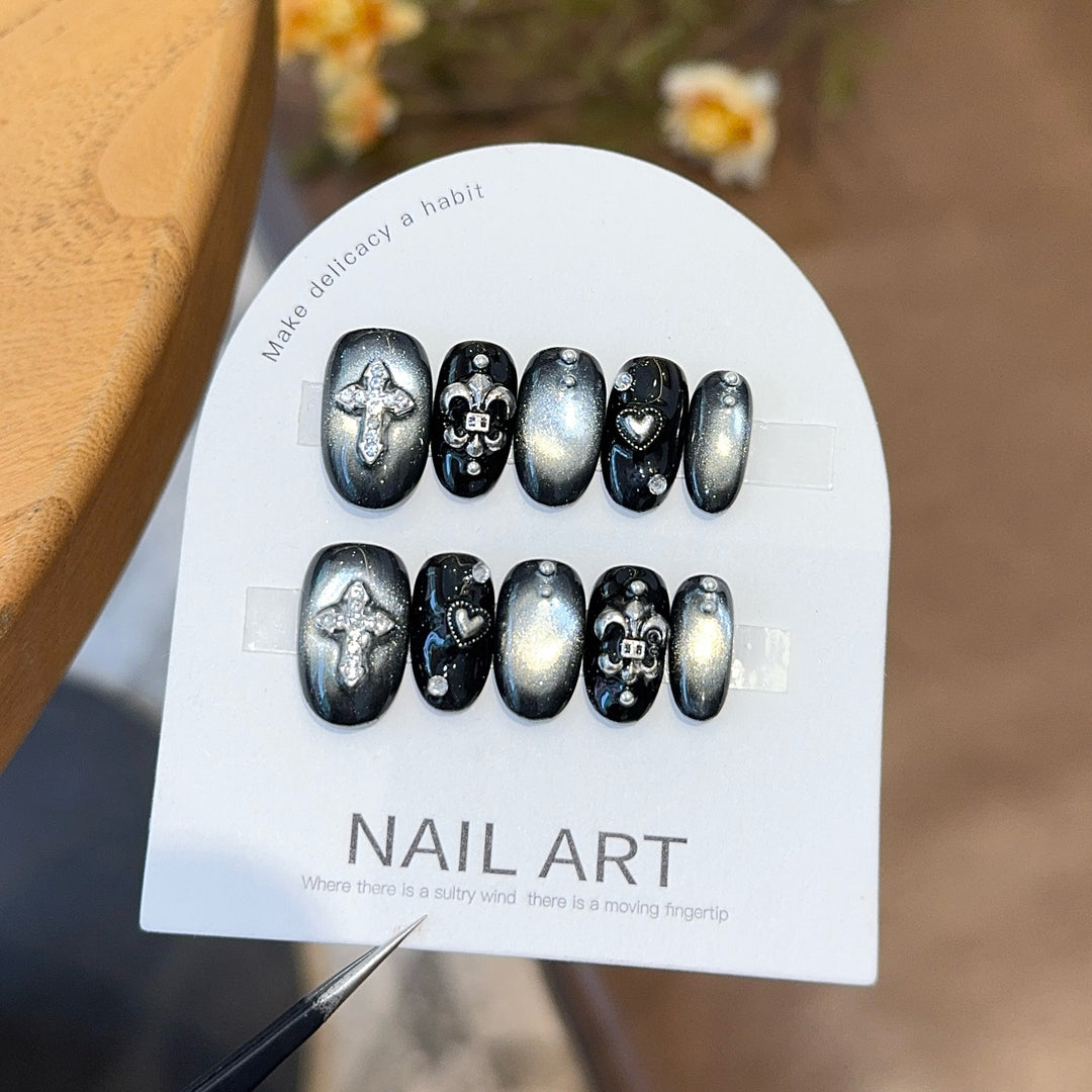 Artificial Nail Set with Decorative Elements Stornfield