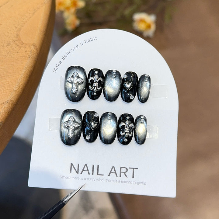 Artificial Nail Set with Decorative Elements Stornfield