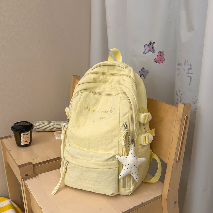 Multi-Pocket Casual Backpack with Inspirational Quote Stornfield