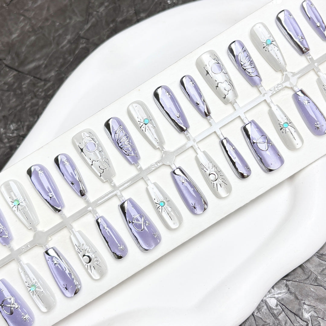 Celestial-Design Press-On Nail Art Set