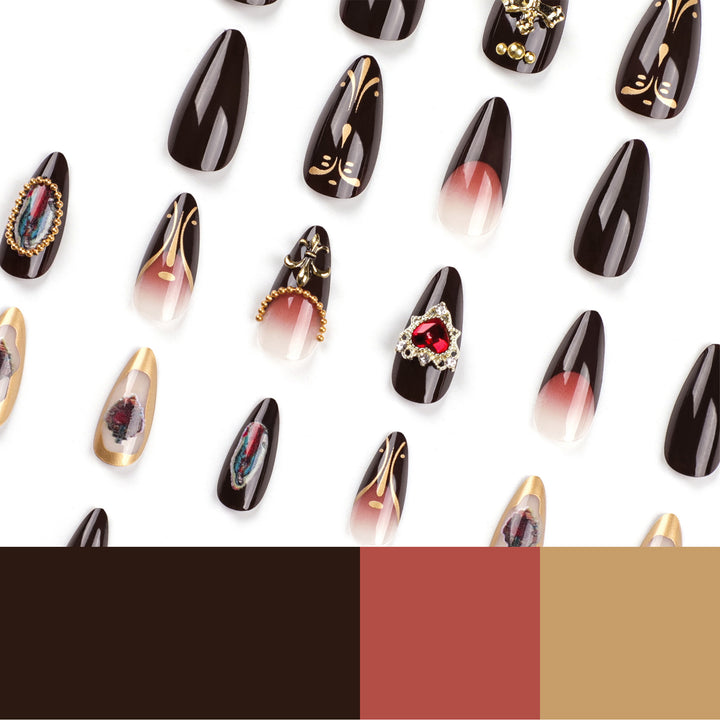 Artistic stiletto nails with detailed embellishments Stornfield