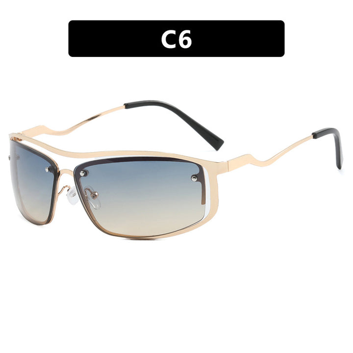 Women’s futuristic sunglasses with an elegant metal frame and high-transparent lenses Stornfield