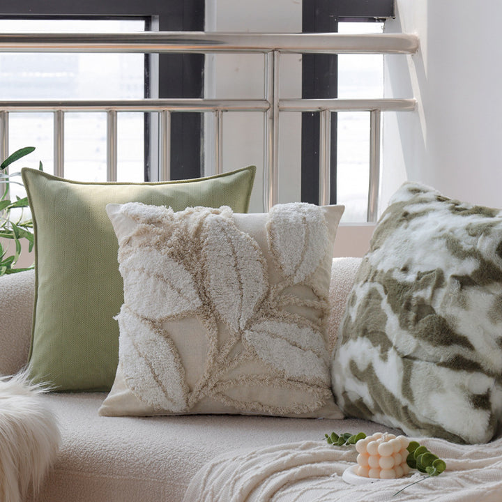Decorative pillow with plant design