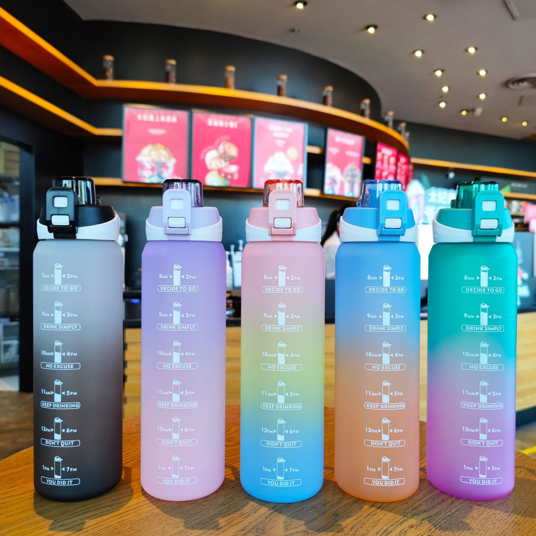 Women's Motivational Water Bottle with Unique Time Marking and Secure Closure Stornfield