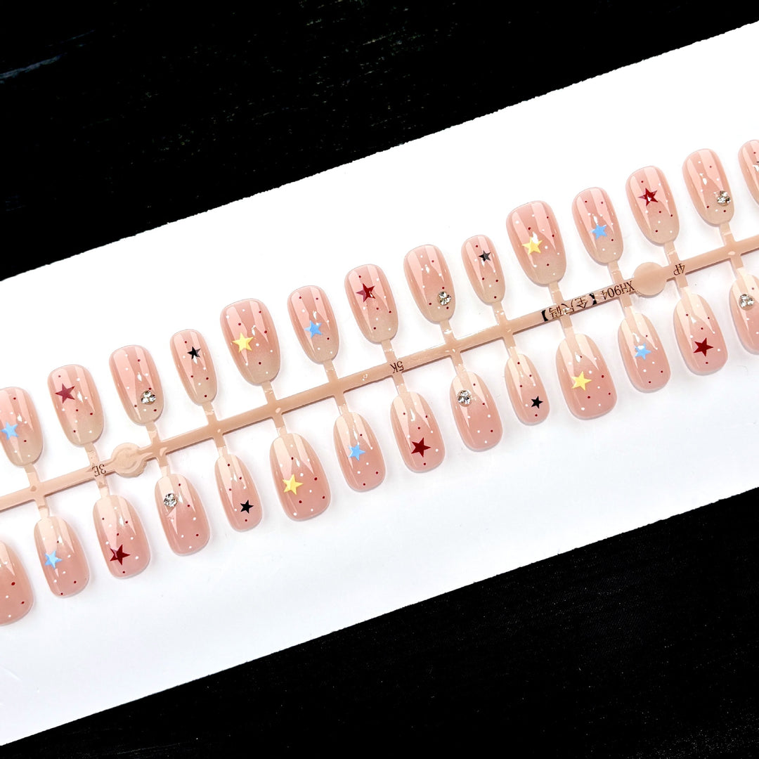 Elegant Polka Dot and Lace Press-On Nail Set