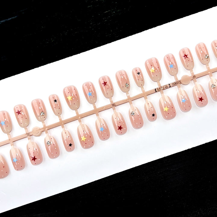 Elegant Polka Dot and Lace Press-On Nail Set