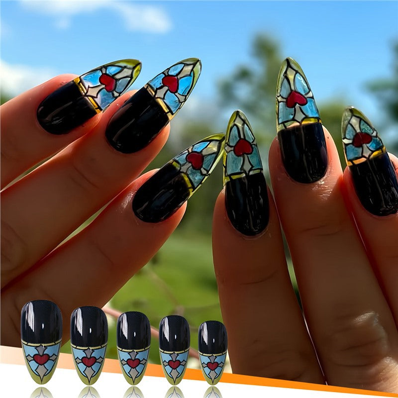 Stained Glass Inspired Press-On Nails Stornfield