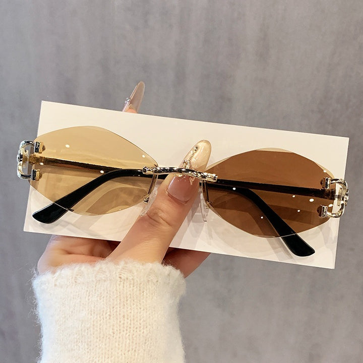 Women's futuristic sunglasses with striking hexagonal frame and high-quality glitter accents Stornfield