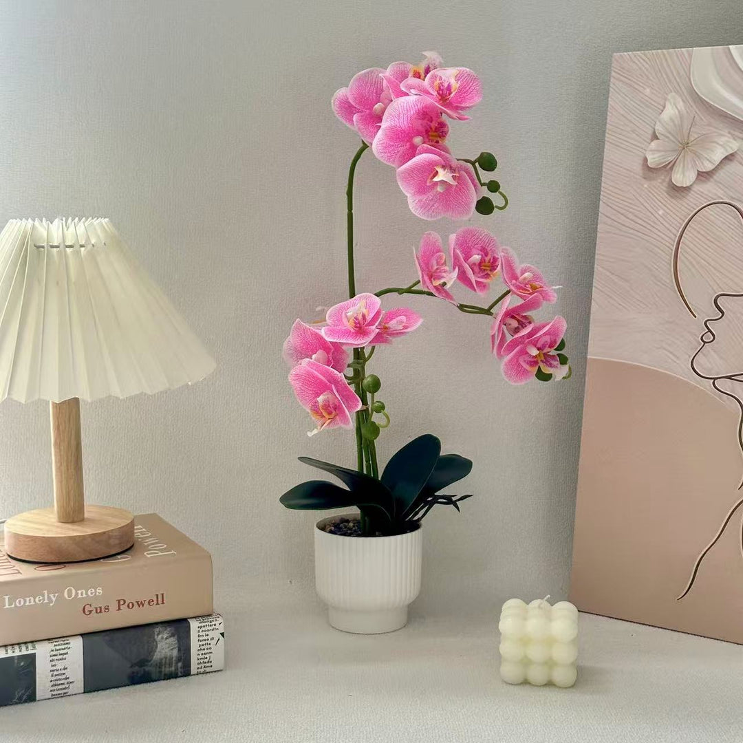Elegant Artificial Orchid Planter for Home Decor Display