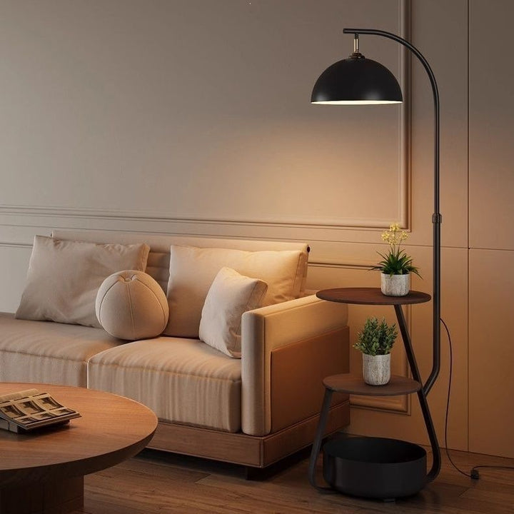 Modern Floor Lamp with Shelves