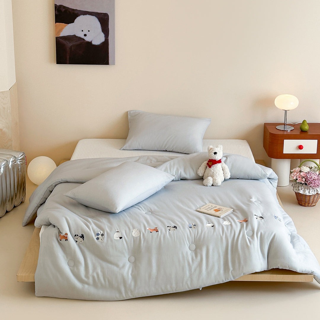 Embroidered Lightweight Cotton Comforter Quilt