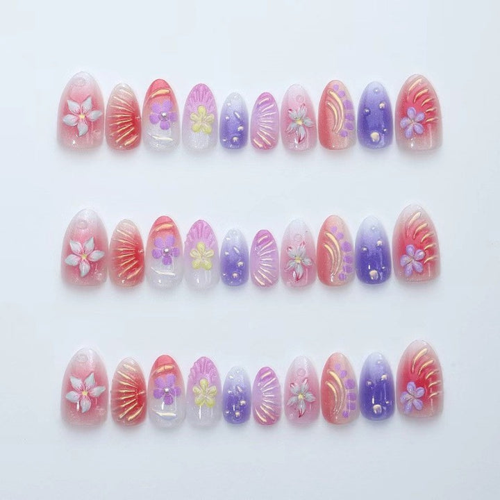 Artistic Floral Press-On Nail Collection Stornfield