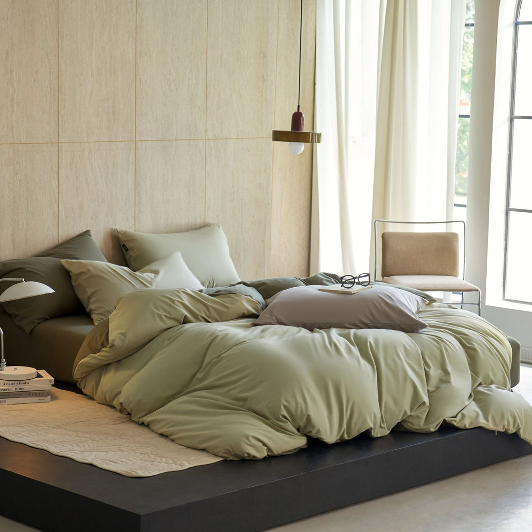 Luxury Cotton Sateen High-Thread-Count Duvet Cover Set