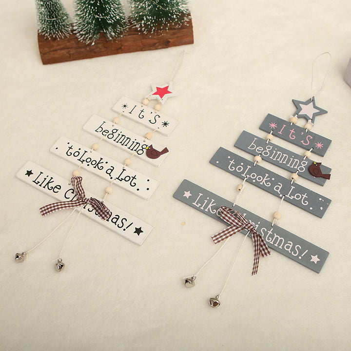 Decorative wooden sign with Christmas greeting Stornfield